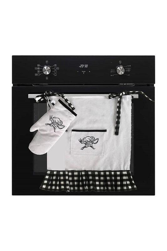 Chef Embroidered, Ruffled - Pleated, Oven Apron (COVER) and Gloves