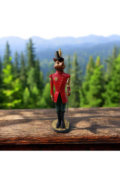 Decorative Squirrel Soldier Figurine, Red, 37 Cm., Decorative Christmas