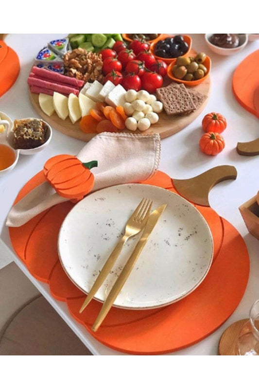 Pumpkin Wooden Service Plate - American Service - Under Plate