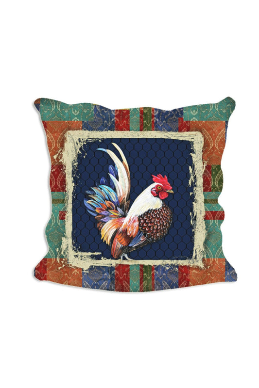 Country Farm Gökkuşağı Horozlar Seri No : 2 Yastık & Kırlent & Kırlent Kılıfı