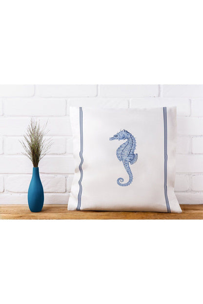 Crab, Starfish, Seahorse and Coral Sea Themed Decorative Pillow Case Set of 4