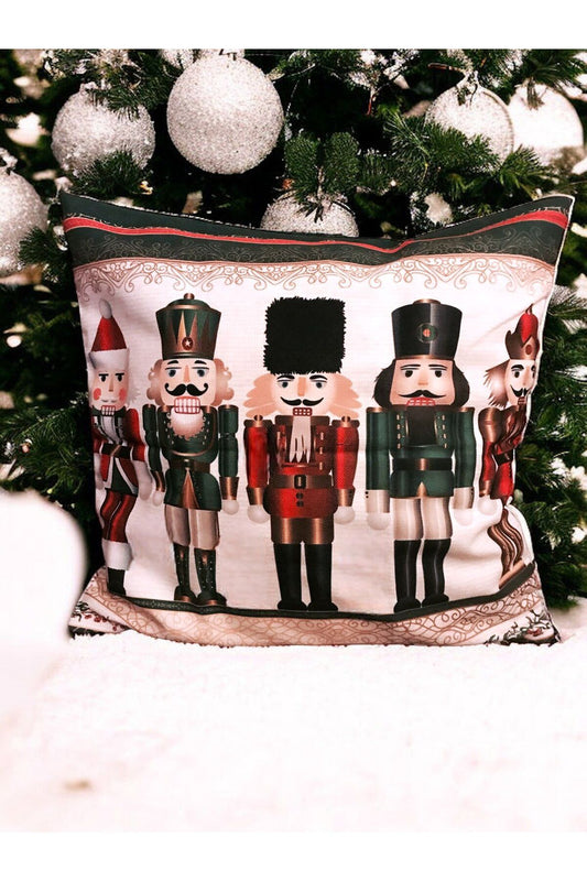 Yılbaşı, Christmas, Kış, Winter Nutcracker Fındıkkıran Yeşil Kırlent - Kırlent Kılıfı