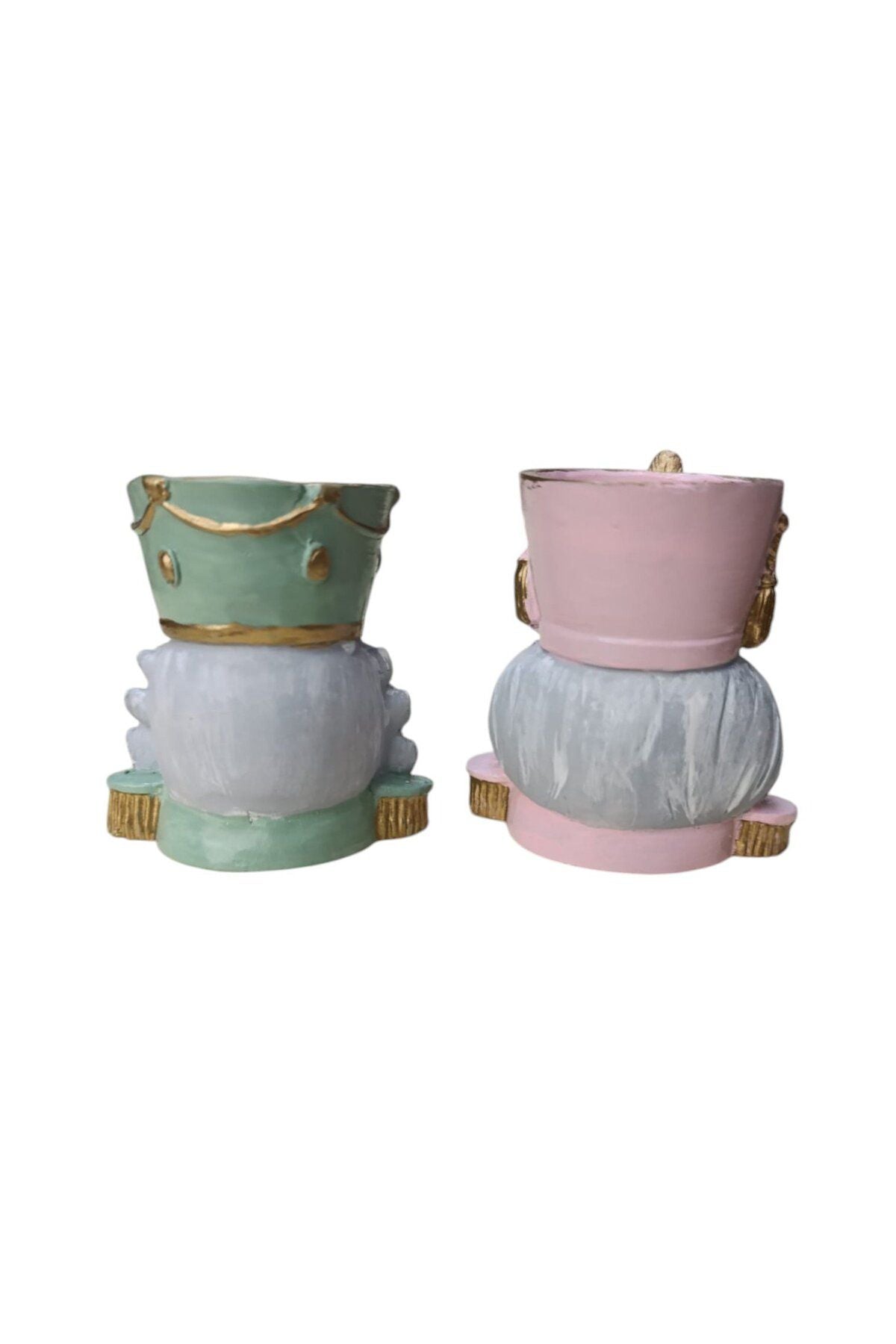 2'li Kurşun asker- Nutcracker - Fındıkkıran Mumluk Pembe Mint