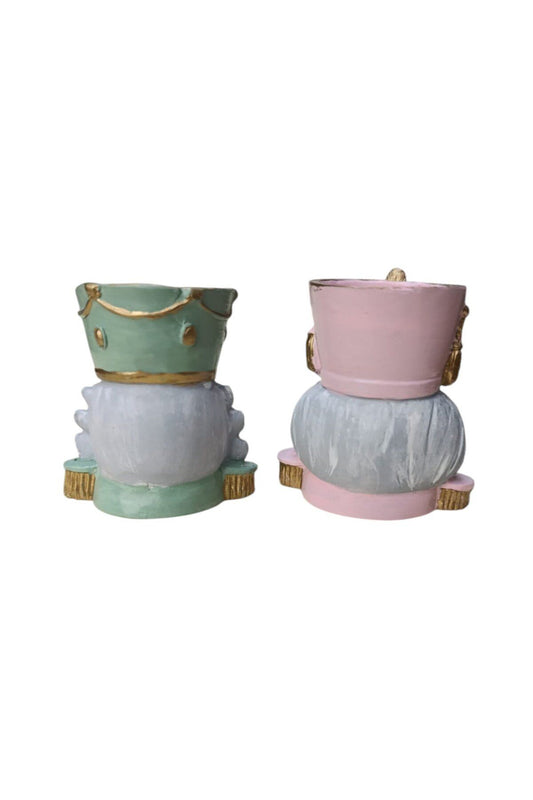 2'li Kurşun asker- Nutcracker - Fındıkkıran Mumluk Pembe Mint