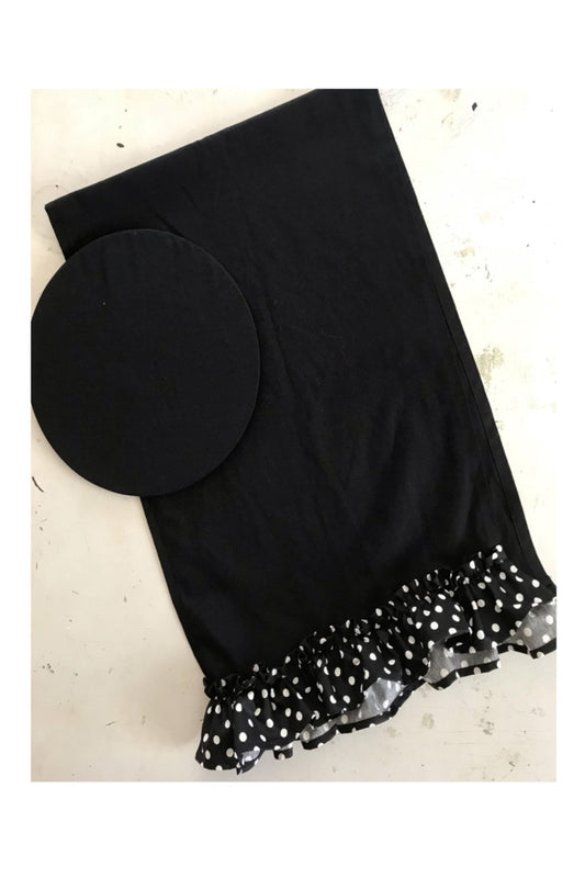 Black and White Polka Dot Ruffle Runner