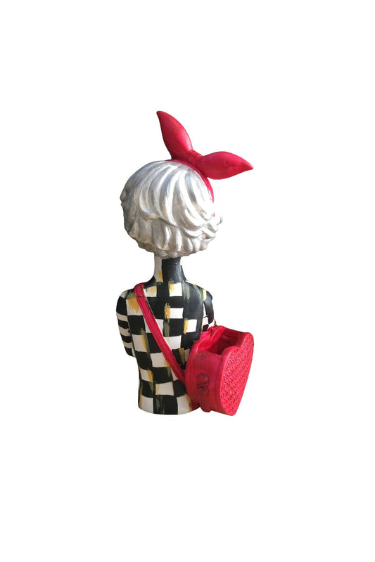 Decorative Bag Girl Flowerpot Vase