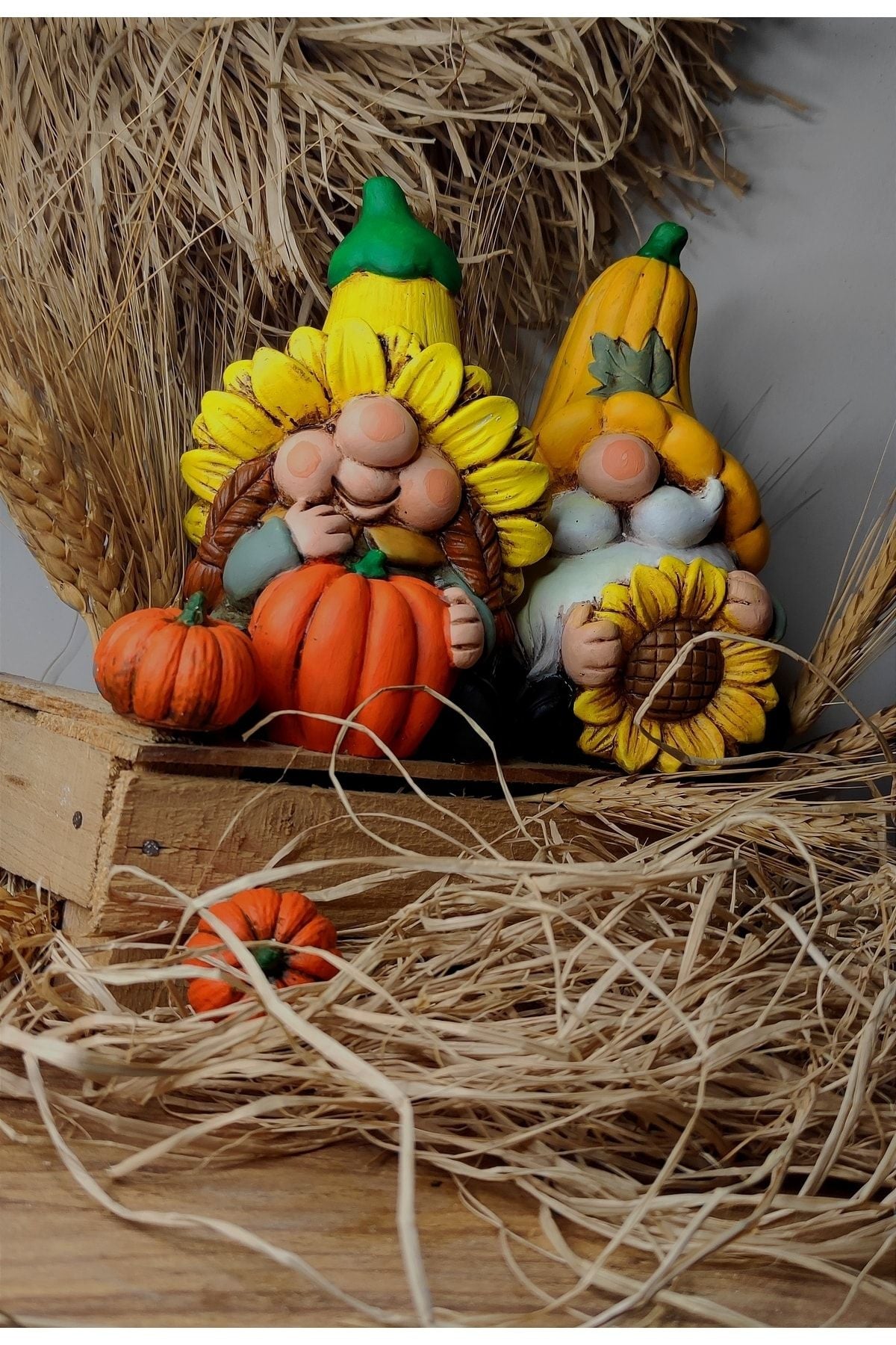 Kabaklı Gnome Çifti , Dekor , Ev Hediyesi , Biblo , Hediyelik