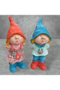 Dwarf Statue Set (2 Pieces) Turquoise Orange (43x20cm)