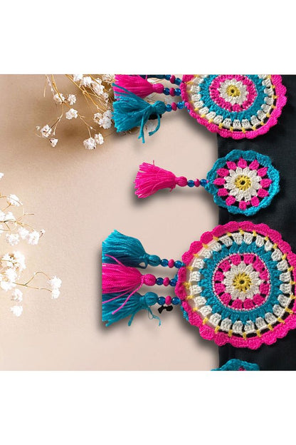 Handmade Runner, Crochet Runner - Ranir, M13, Fuchsia Turquoise