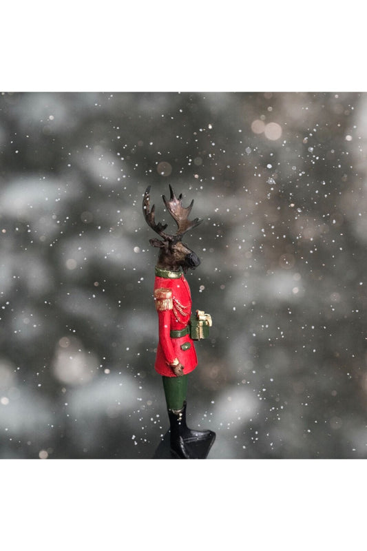 Decorative Deer Soldier Figurine Red 37 Cm