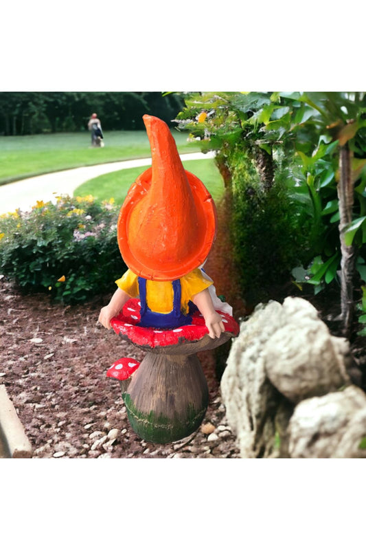 Dwarf Garden Balcony Decor Product Sitting on Mushroom
