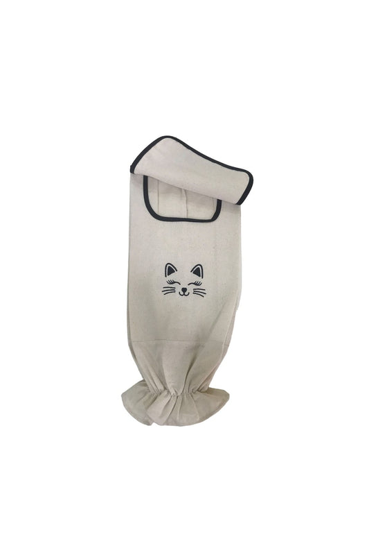 Cat Plastic Bag - Cat Plastic Bag Pouch Cream Linen