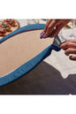 Napoleon Blue Leaf Patterned Runner and 6-Piece Placemat &amp; Service Plate Set