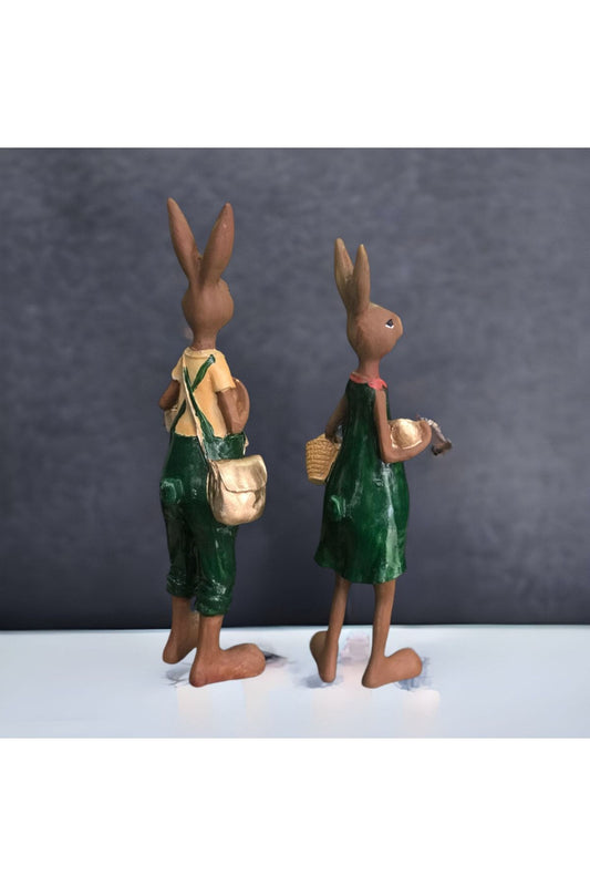Shopping Bunnies Decorative Oble