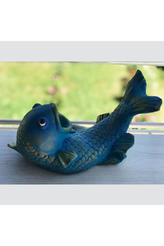 Turquoise Fish Bottle Holder and Wine Rack (29x16cm)
