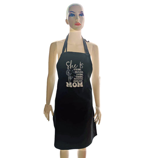 My Mother Black Linen Chef Kitchen Apron