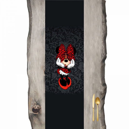 Kırmızı Leoparlı Minnie Mouse Desen Ranır - Runner