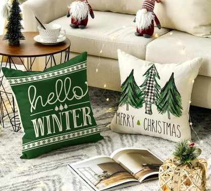 Christmas, New Year, Christmas, Xmas Decorative Pillow Case Set of 4