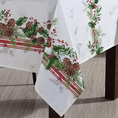 New Year, Christmas, Winter, Winter Pine Cones Tablecloth