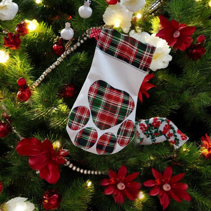 40 cm Paw Pouch New Year &amp; Christmas Patterned Decorative Gift Pouch, Christmas Stocking, Christmas Ornament, Fireplace Ornament, Christmas Tree Ornament