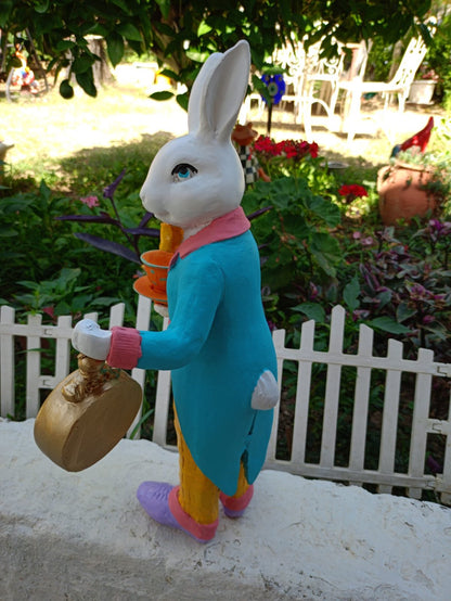 Alice in Wonderland - Harikalar Diyarında Saatli Tavşan 46 cm İnanılmaz Dekoratif Obje