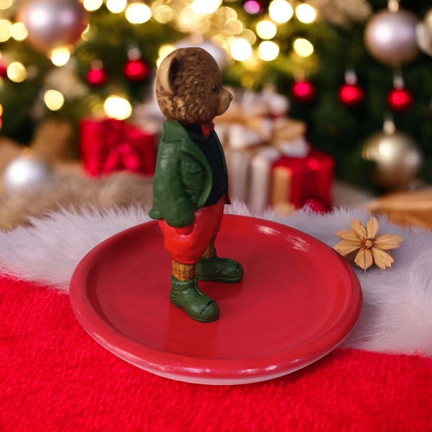 Teddy Bear Ralph L Snack - Breakfast - Coffee - Fruit Presentation Plate