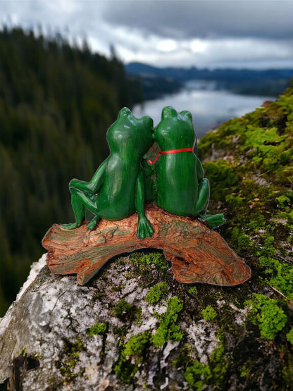 Welcome Written Frog Figure, Decorative Object, Garden Statue