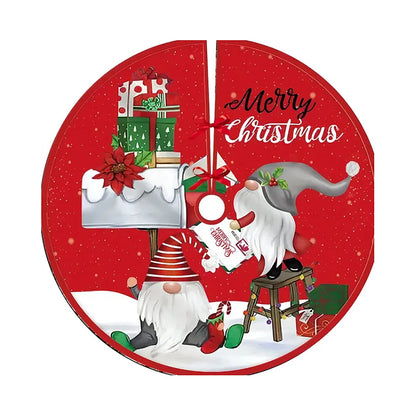 Christmas Tree Cover Gnomes Christmas Preparations with Gifts Large Size 95 cm